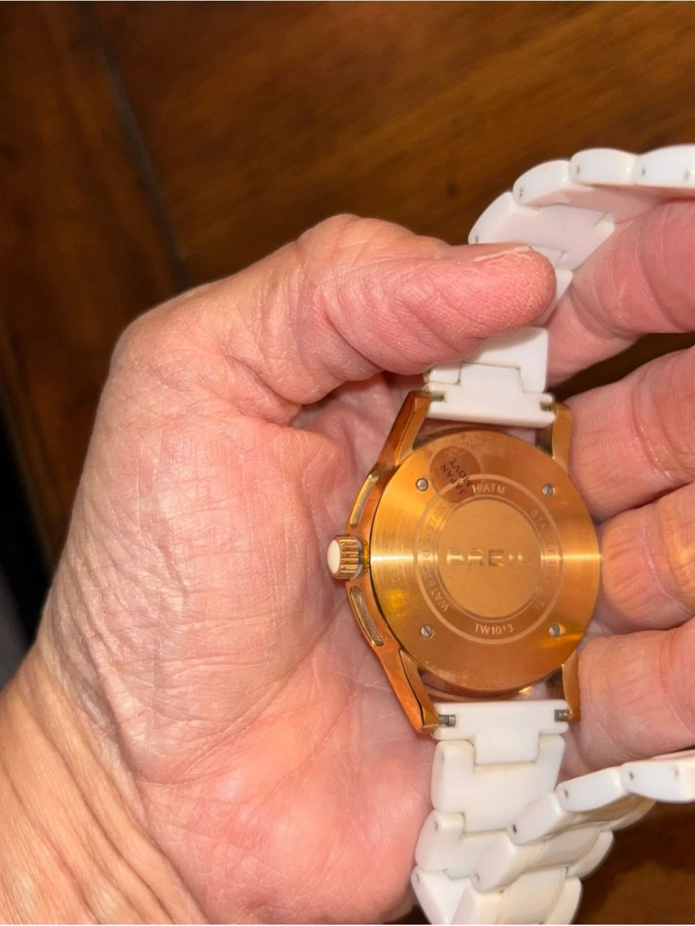 Elegant Breil Orchestra Watch: Rose Gold Steel, White Ceramic, Swarovski Markers
